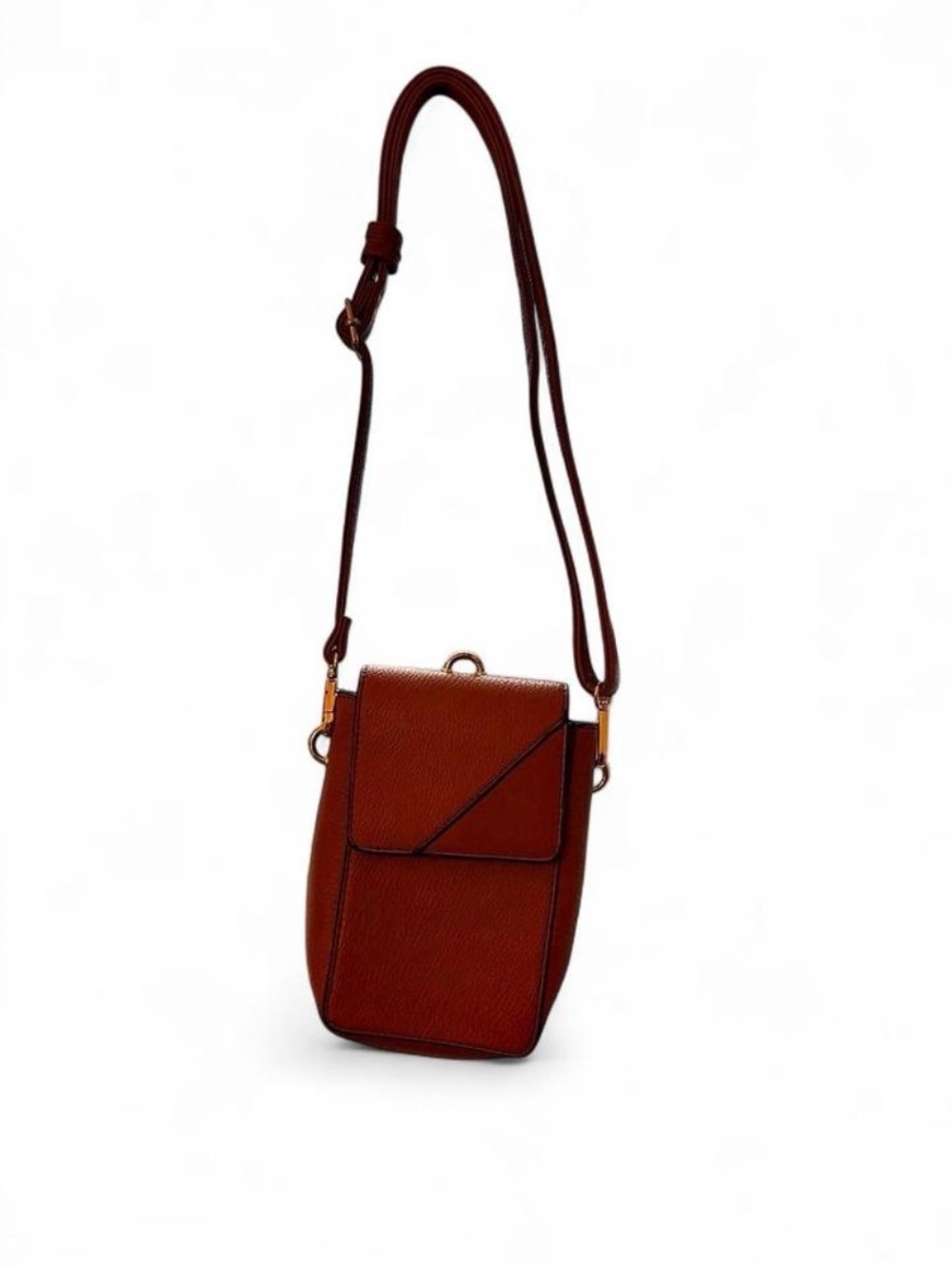 MIA Brown Leather-Look Crossbody Phone Bag
